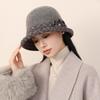 Осенне-зимняя шляпа женская ретро шляпа-ведро шляпа для среднего и пожилого возраста шляпа-котелок шляпа для женщин осенне-зимняя универсальная теплая шапка от холода