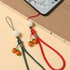 Liuli Persimmon Mobile Phone Chain Keychain Pendant Anti-Lost Wrist Lanyard Persimmon Bodhi Root Lotus Earphone Camera Chain