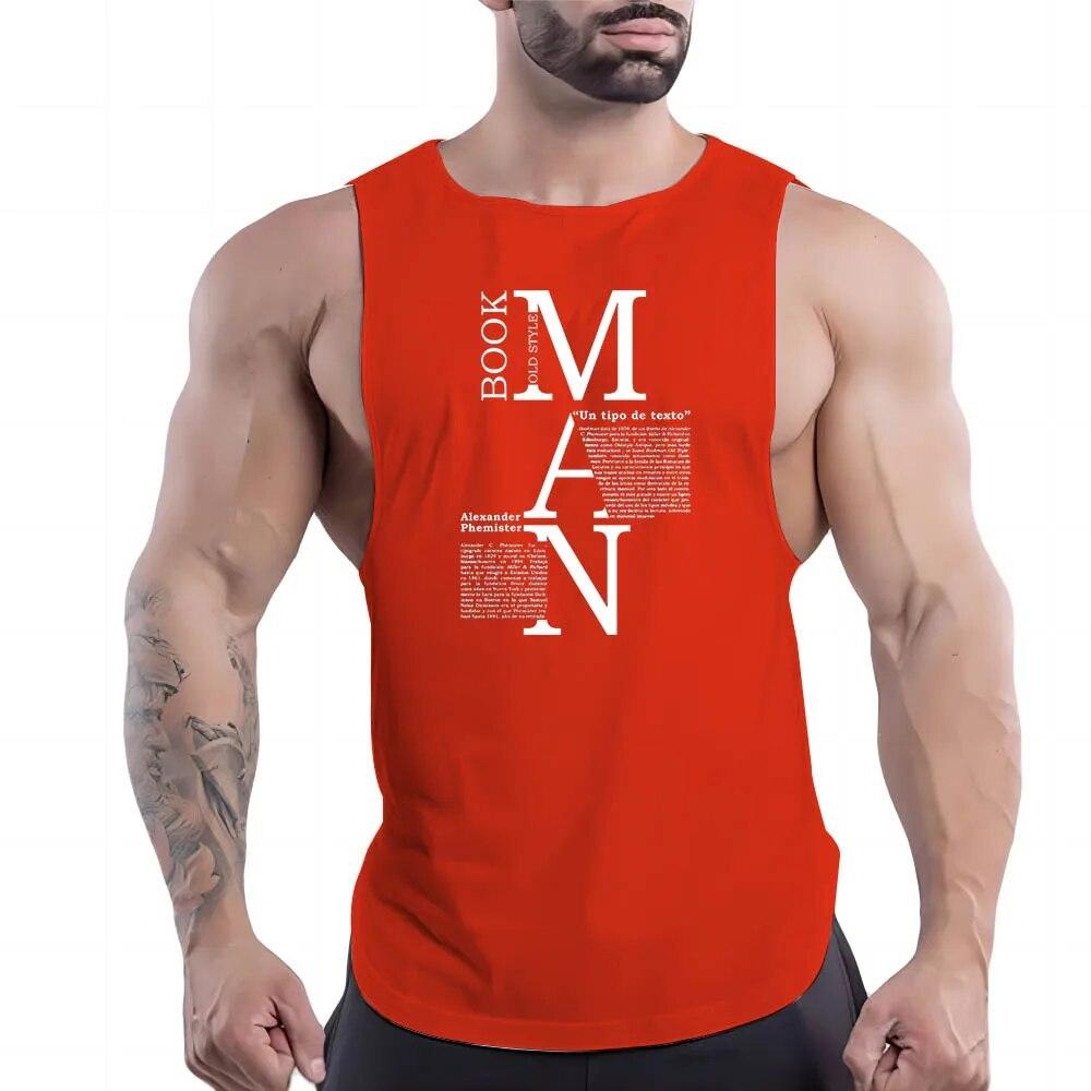 Men'S Clothing Fashion Casual Street Sleeveless Vest Crewneck Comfortable Breathable English Letter Printed Quick-Drying Top