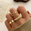 Fashion Jewelry Rings Set Gold Color Hollow Round Opening Women Finger Ring for Girl Lady Party Wedding Gifts