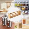 Multi-Compartment Wooden Oil Bottle Display Stand Anti-Slip Kitchen Storage Shelf  Dining Table