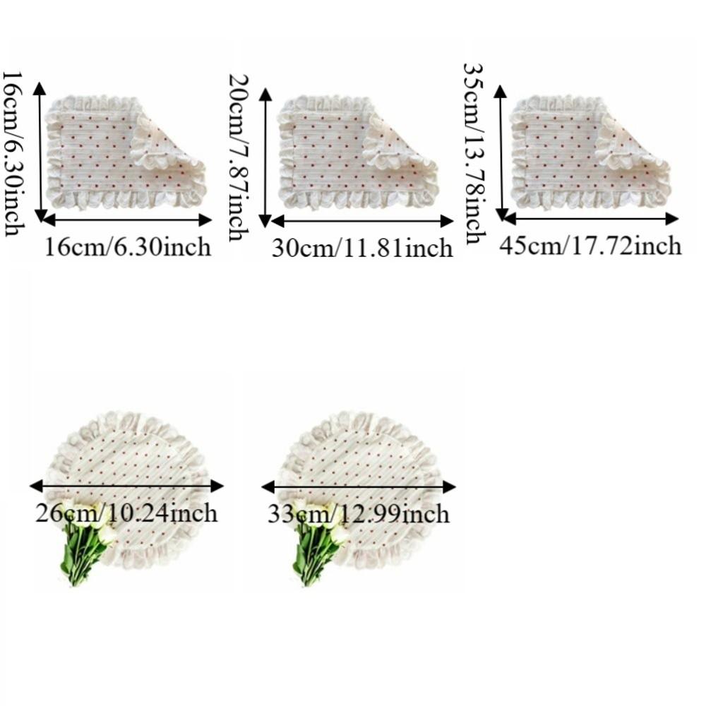 Square/Round Lace Ruffles Placemats Girly Style Heart Pattern Placemats Food Photography
