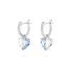 Swarovski Gema Symmetrical Water Drop Heart Earrings Women earrings Silver Blue 5653565