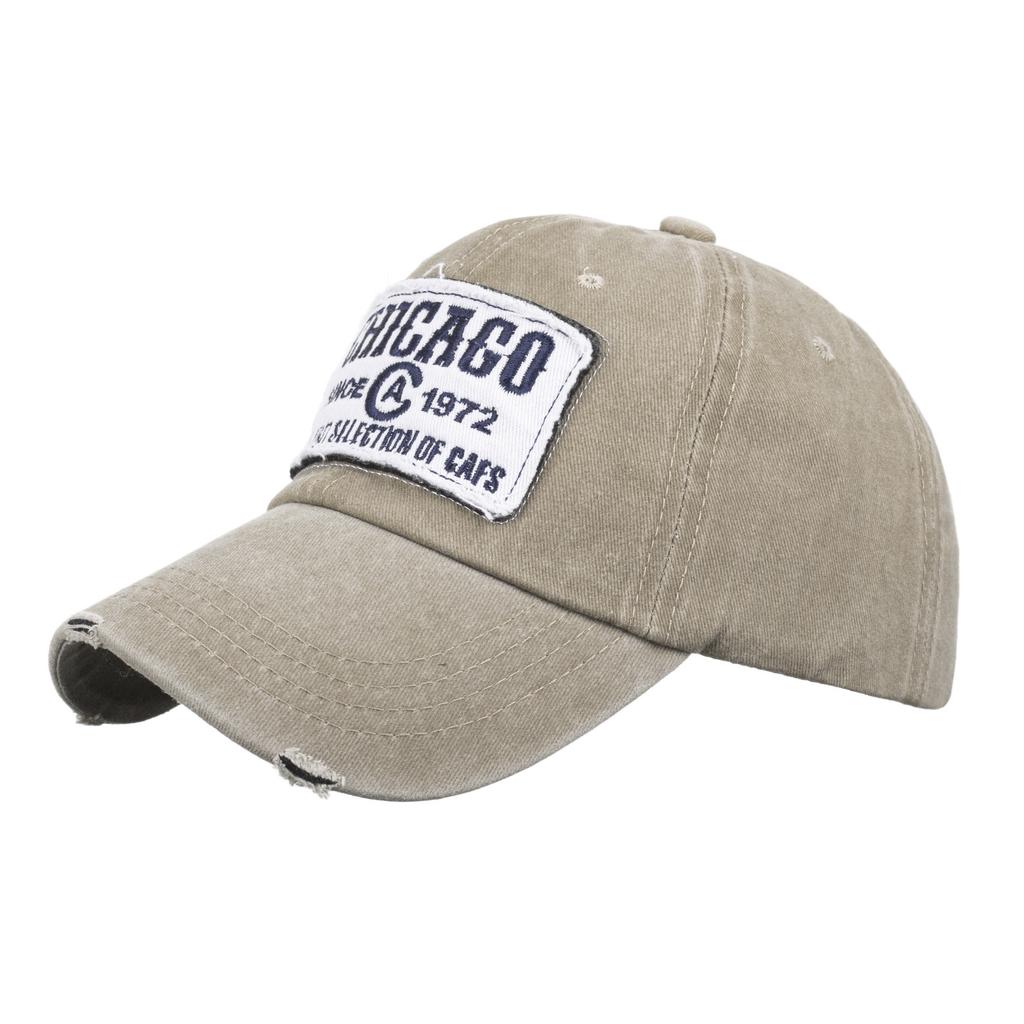 Бейсболка из весеннего хлопка с объемной вышивкой, старая потертая кепка Chicago