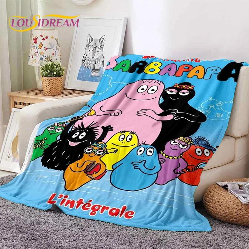 3D Cartoon Les Barbapapa Family Soft Blankets,Keep Warm Throw Blanket Comfortable Blanket for Picnic Beds Sofa Home Bedroom Kids