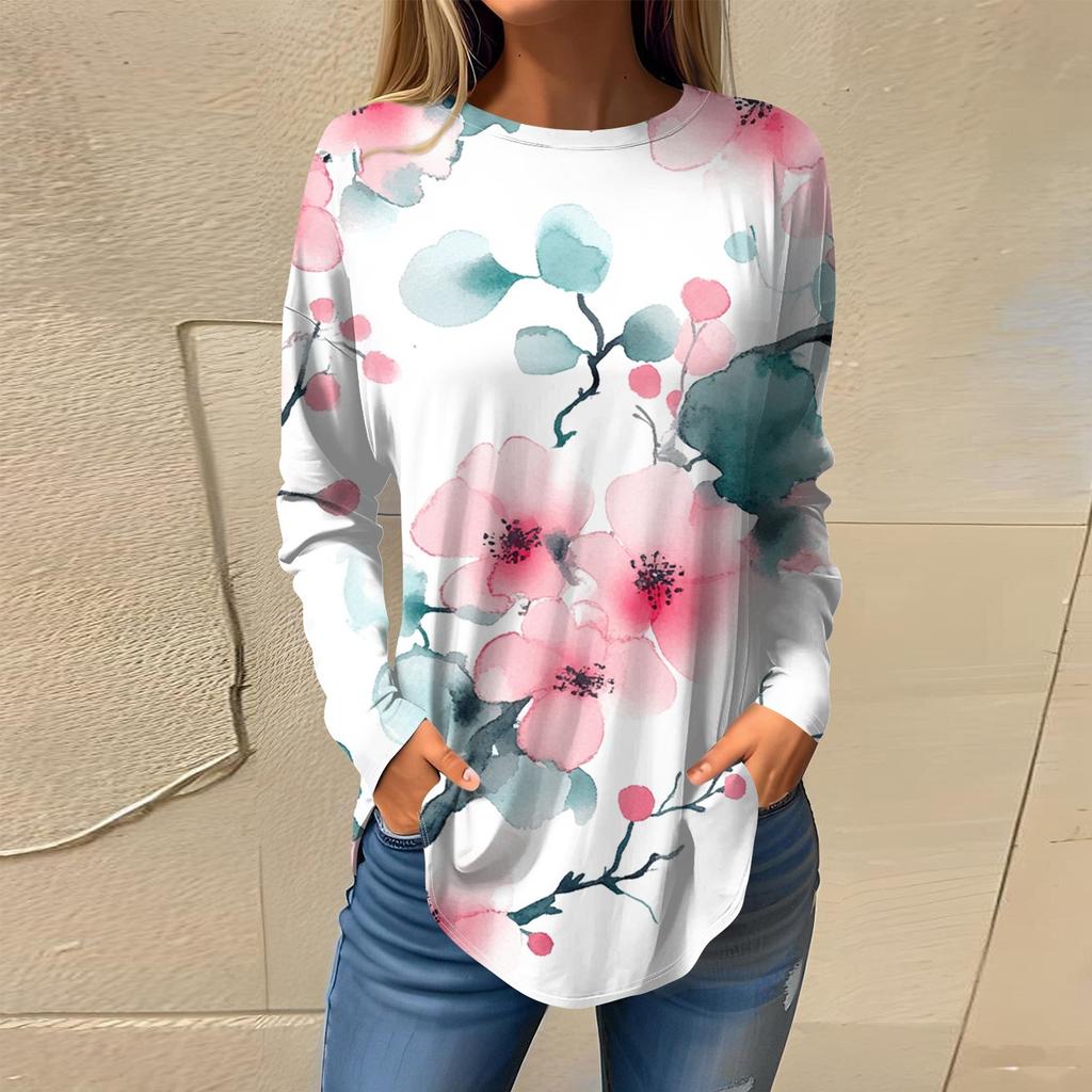 Женская мода с длинным рукавом и круглым вырезом, винтажный асимметричный пуловер