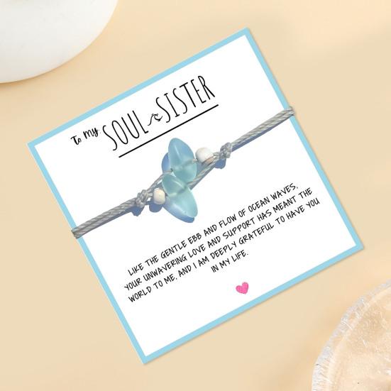 Браслет «Душа-сестра» Yousheng ручной работы, регулируемый, дизайн в океанском стиле, женский браслет с синими искусственными кристаллами