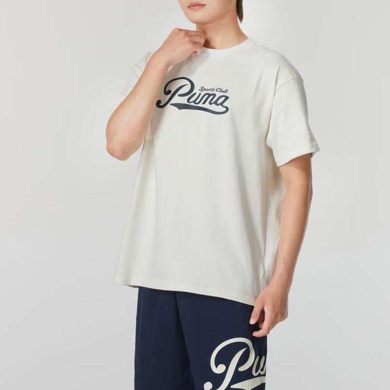 Puma Loose Casual Round Neck Short Sleeve T-Shirt With Letter Print Men Tops Off-White 630937-87