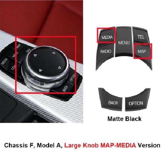 Black ABS Car Central Media Button Repalce Trim For BMW 1 3 5 7 F20 F30 F10 F01
