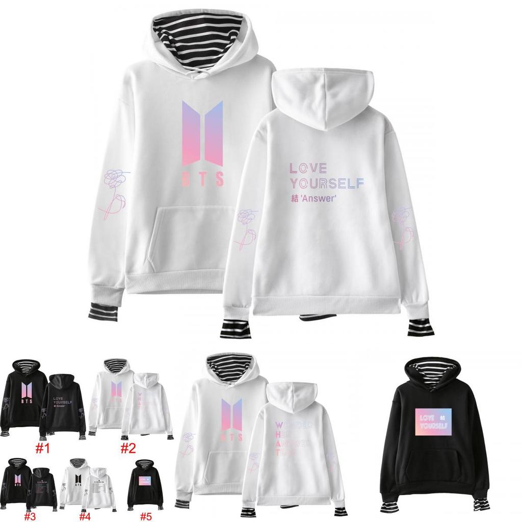 Kpop Love Yourself Bts Bangtan Boys Толстовка Худи Карманный Свитер Унисекс