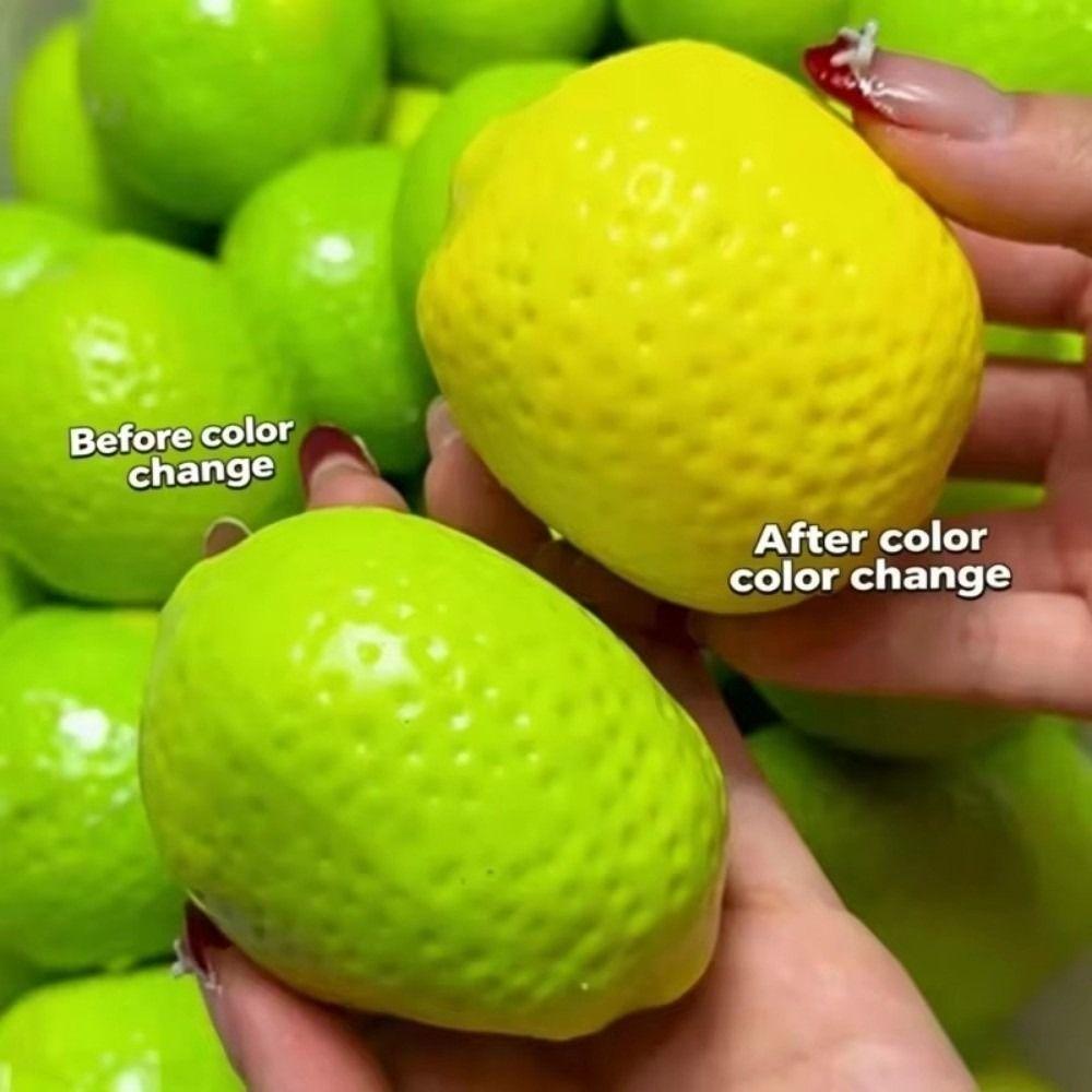 Handmade Mango Squeeze Toy Color Changing Crunchy Squishy Fidget Ball Lemon Stress Ball  Fidget Toy
