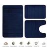 3 Pieces Bath Mat Set Bathroom Rug Water Absorption Non-Slip Thick Machine Washable Quick Dry Toilet Mat Shower Carpet