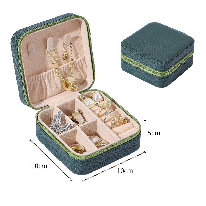 Мини-органайзер для ювелирных изделий, портативная шкатулка для ювелирных изделий, дисплей для путешествий, ювелирные изделия на молнии, серьги, ожерелье, кольца, коробки для хранения