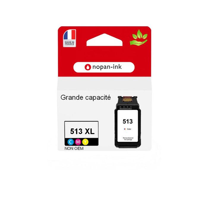 Cartouche d'encre reconditionnée - NOPAN-INK - CL513XL - Couleur 14,5 ml - Compatible Canon PIXMA - Fabriqué en France