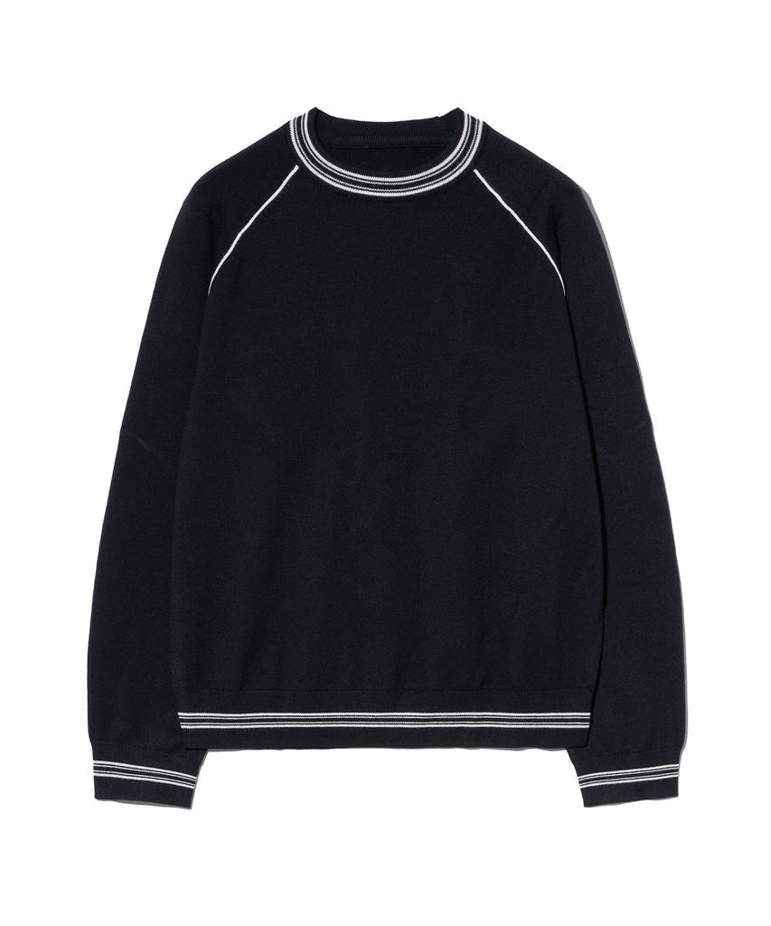 IRONYPORNO WHITELINE 86-Iroj361 Color Line Point Long Sleeve Knit Black