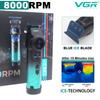 VGR V-946 Ice Tech Бесколлекторный мотор 8000 об/мин Металлический корпус DLC Синее лезвие 0 мм Профессиональная машинка для стрижки волос для парикмахера Машинка для стрижки с маслом для головы Стрижка волос