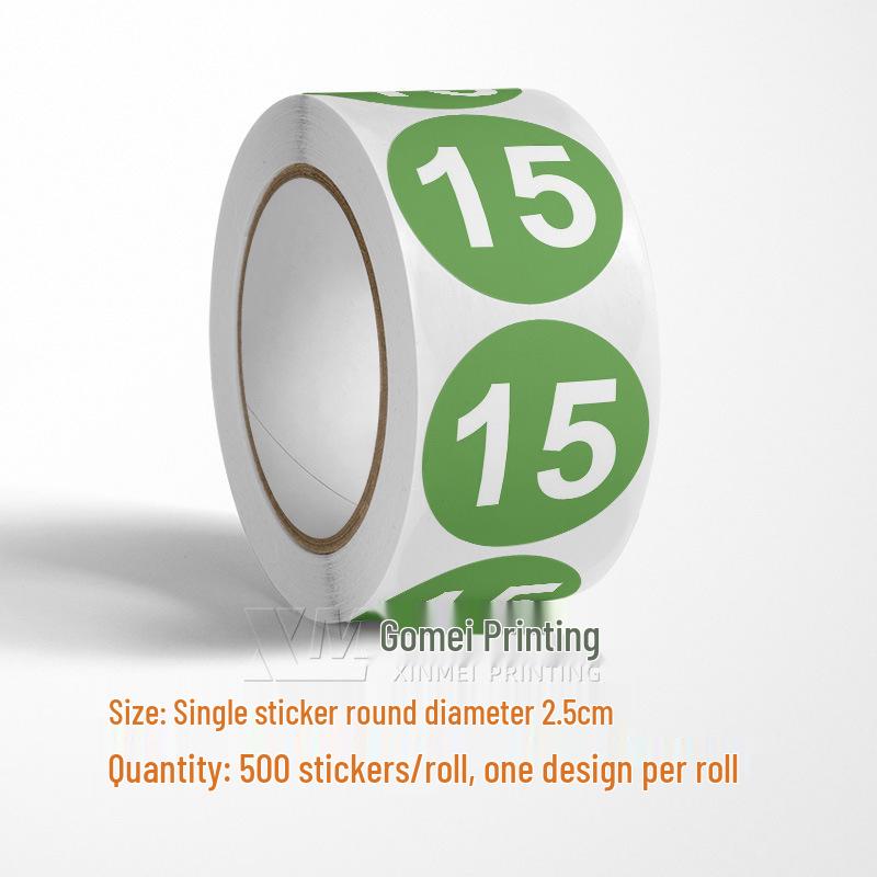 Самоклеящиеся круглые наклейки с номерами 1-33 – Цветные этикетки-идентификаторы в рулоне