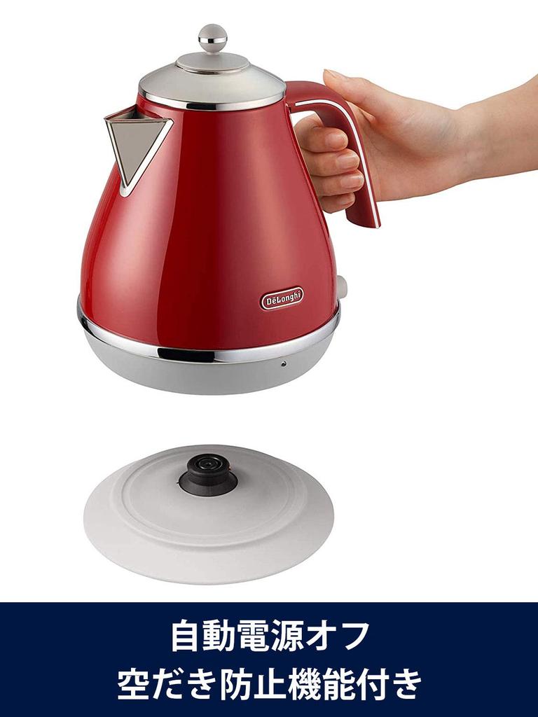 DeLonghi Electric Kettle Icona Capitals Stainless Steel Water Meter Foreign Object Prevention Filter Empty Boiling Prevention Function Easy Care