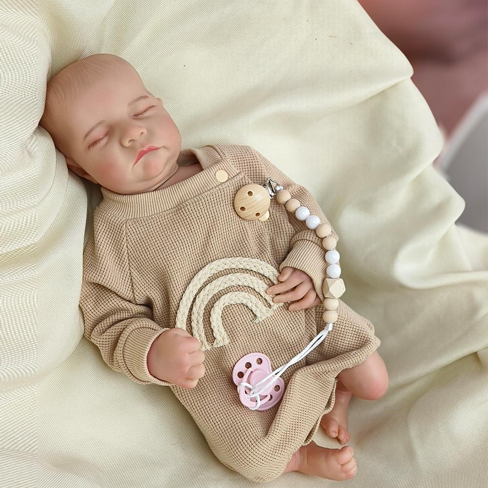 43 см Levi Lifelike Reborn Baby Doll, ручная работа, 3D-раскрашенная кожа, все тело, силиконовая виниловая кукла-мальчик, мягкое тканевое тело, рождественский подарок