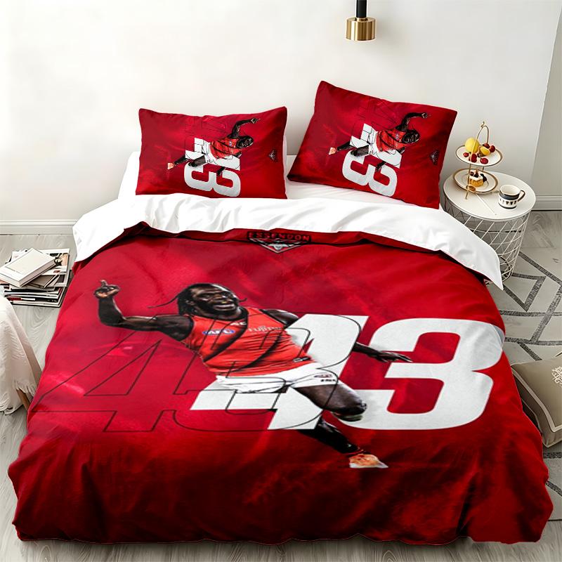 Essendon FC 3pc set Perfect for bedroom use Comfortable bedding set includes a duvet cover and two pillowcases Ideal birthday or Christmas gift