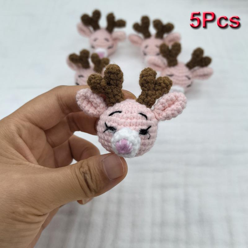 5 шт. Вязаные бусины Животное Кролик Жевательные бусины DIY Деревянные Бусины для прорезывания зубов Вязание Бусины Украшения Кроватка Сенсорная игрушка Грызунок для ребенка