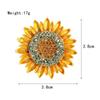 Enamel Sunflower Rhinestone Brooch with Rhinestones Plant Flower Corsage Fashion Eco-friendly Alloy Jewellery Perfect Gift for Couples