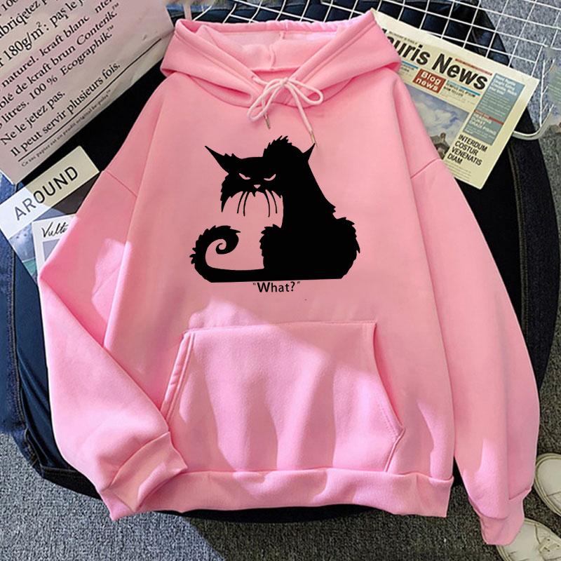 Кот Что? Толстовки с принтом Унисекс/Женские толстовки Повседневная толстовка с капюшоном Индивидуальный пуловер(Отправка в течение 48 часов)