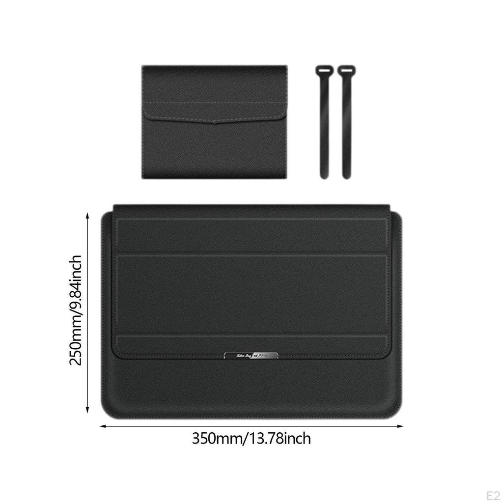 Laptop Sleeve Case Computer Bag Carrying PU Leather Stylish for 13/14inch with Invisible Stand