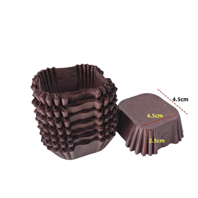 100/250 шт. Бумажная подставка для лунных пряников Квадратная бумажная подложка для брауни среднего размера 45/50/55/62 мм Бумажный лоток Xue Meiniang Маслостойкий стаканчик