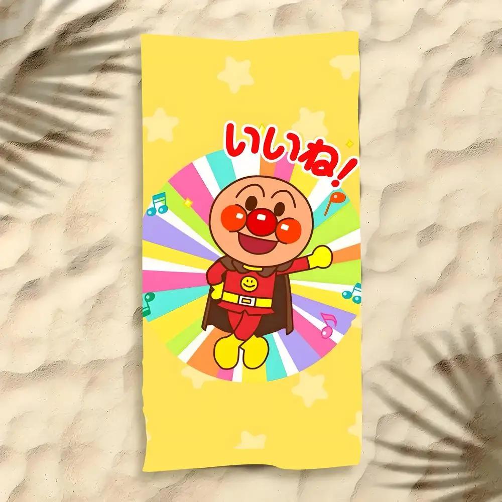 Мультяшное полотенце A-ANPANMAN из полиэстера, пляжное полотенце, быстросохнущее, не оставляющее песка, банное полотенце для лета, бассейна, путешествий, отпуска