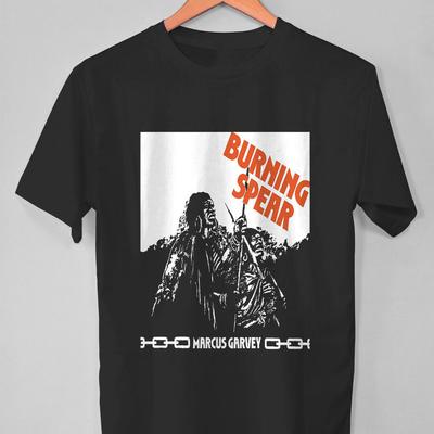 Винтажная черная футболка с коротким рукавом Burning Spears Marcus Garvey S-2XL BT030 Унисекс