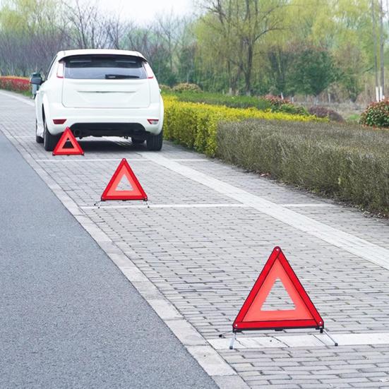 Светоотражающий автомобильный штатив Аварийный складной предупреждающий треугольник Стойка 45 см Длина стороны Видимость ночью Устойчивый металлический автомобильный кронштейн