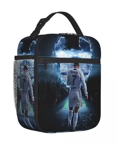 Basketball Cartoon Pattern Student Meal Bag Outdoor Camping Crisper Fruit Storage Bag Portable Meal Bag