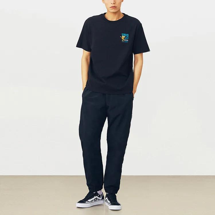 Vans T-Shirts Unisex Black Crew Neck Moderate Straight Fit (Unisex) T-Shirts VN0A54K4BLK