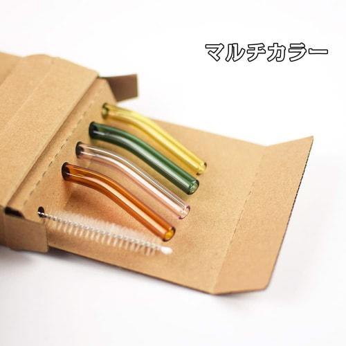 Glass Straws, Flexible Colored Straws, Glass Drinking Straws with Cleaning Brush, Transparent, Stylish Glass, Heat-Resistant, Safe, Non-Toxic, Durable