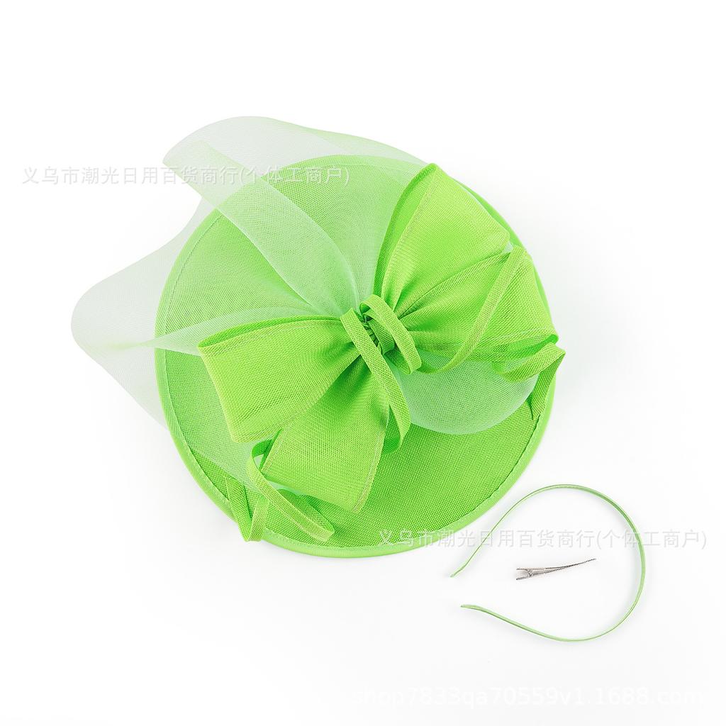 New bow imitation hemp top hat headgear socialite horse racing festival tea party exaggerated top hat