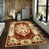 Vintage Floral Carpet with Red and Gold Baroque Pattern Decor. Suitable for use as an anti-slip for living room bedroom sofas