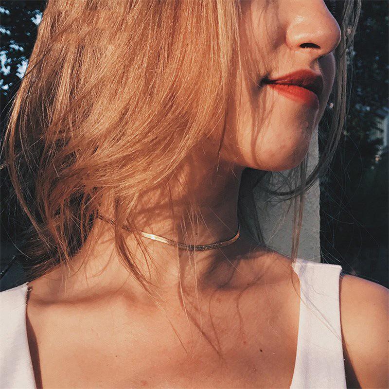 Ожерелье-цепочка eManco из высококачественной титановой стали в виде змеиной кости, ожерелье на ключицу шириной 5 мм, не выцветает, простой стиль.