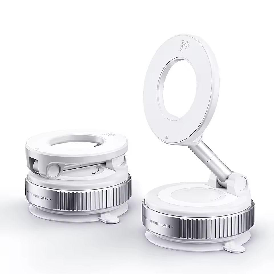 K007 Strong Magnetic Car Phone Holder Foldable Design 360° Adjustable Vacuum Mount For Car/Desk/Bathroom/Universal Use