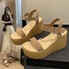 Fashion Women's Thick-soled Wedge Sandals Wear-resistant Suede Waterproof Platform Sandals New Summer Fashion