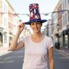 Independence Day Hat Comfortable United States Flag Tall Hat Costume Accessory Breathable Sponge Material for Adults, Parties