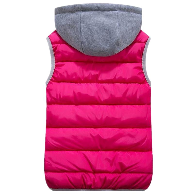 Women Cotton Wool Collar Hooded Down Vest Removable Hat Female Thicken Winter Warm Jacket Outerwear