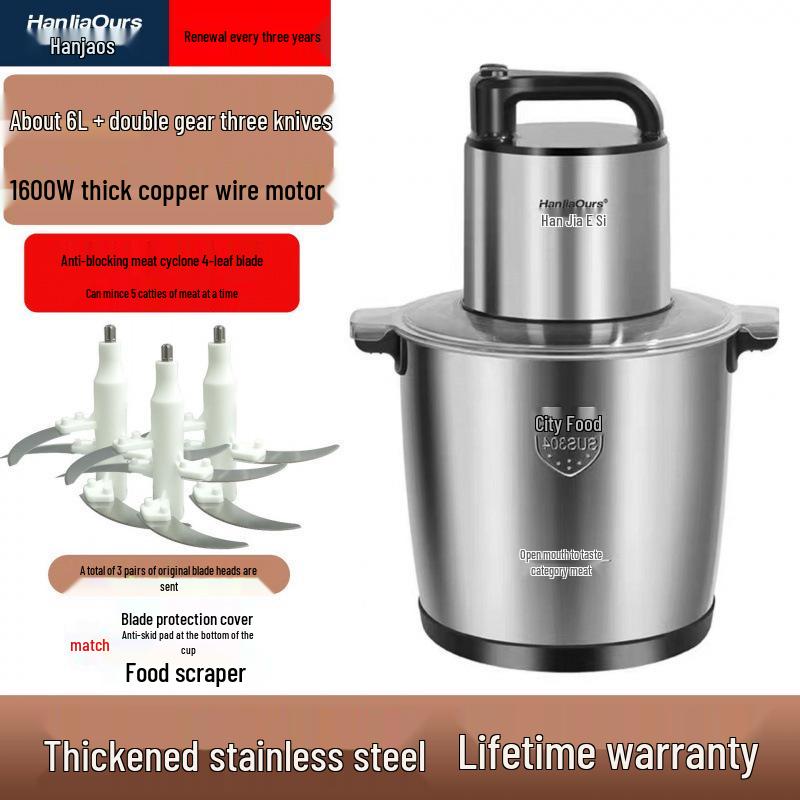 High-Power Multi-Functional Meat Grinder & Food Processor - Dough, Chili, Garlic, Ginger, Meat Paste