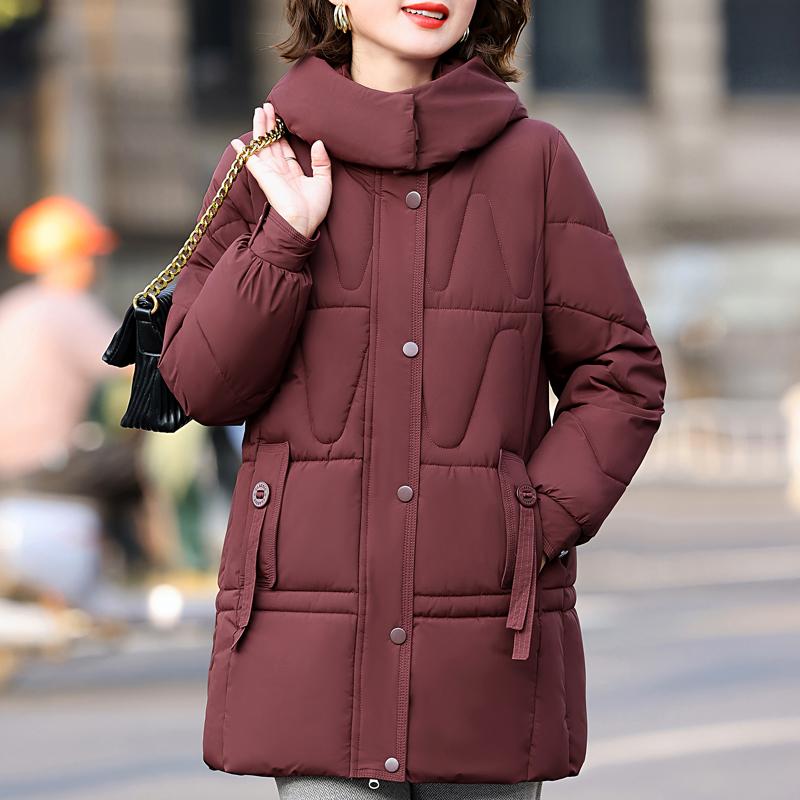 Зимнее пальто Женское с длинным рукавом Верхняя одежда с капюшоном Элегантные свободные толстые теплые женские куртки Зимние парки