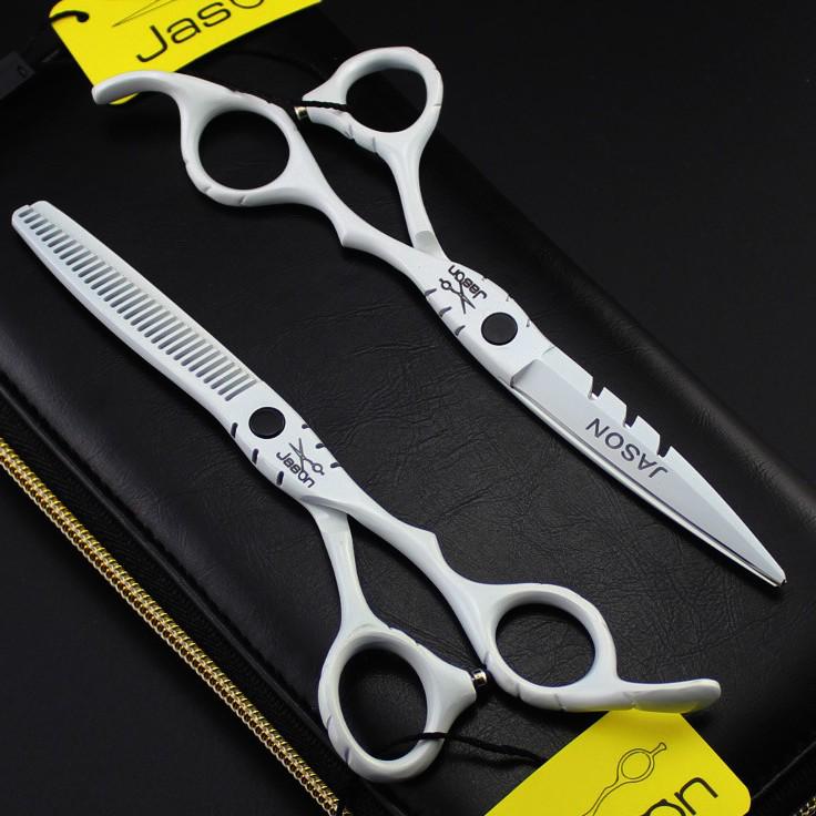 SY4 Jason White Hairdressing and Thinning Scissors Set - Straight Shears SY4-0402