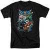 Черная футболка с героями Лиги Справедливости DC Comics