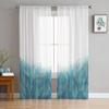 Геометрические абстрактные градиентные листья бирюзовый вуаль прозрачные шторы гостиная окно тюль занавеска кухня спальня шторы домашний декор
