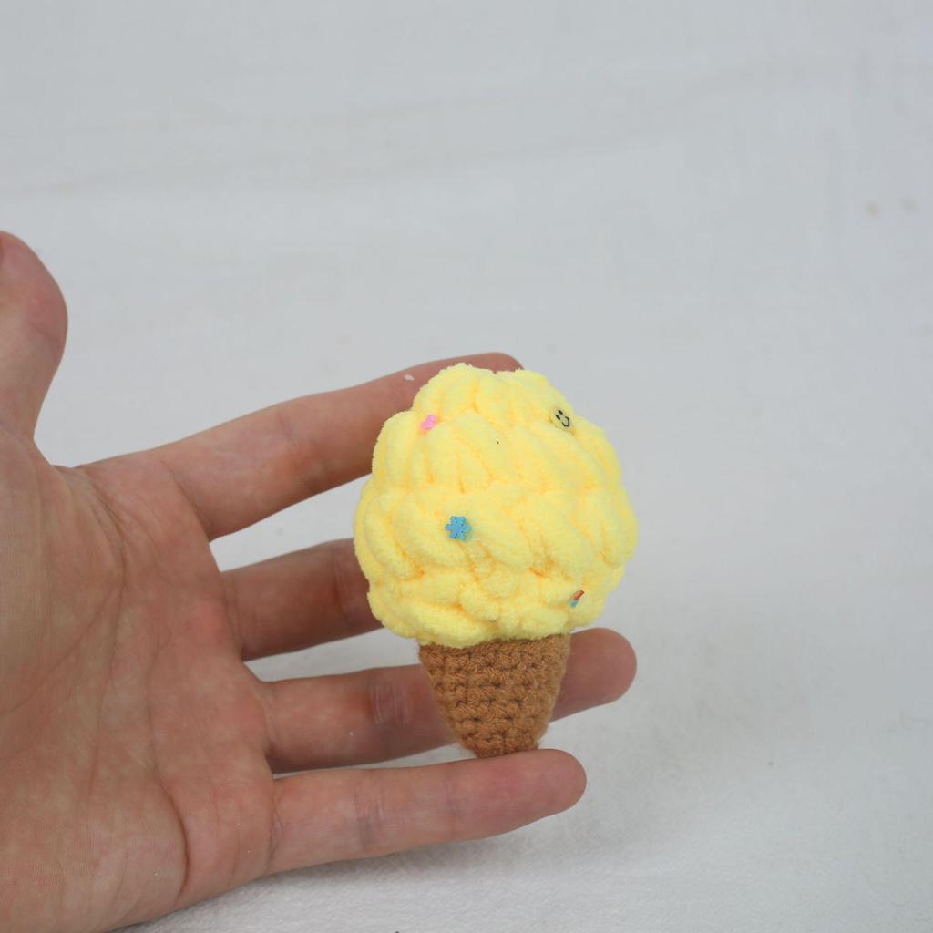 Cute Ice Cream Pompon Keychain Bag Charm for Kids
