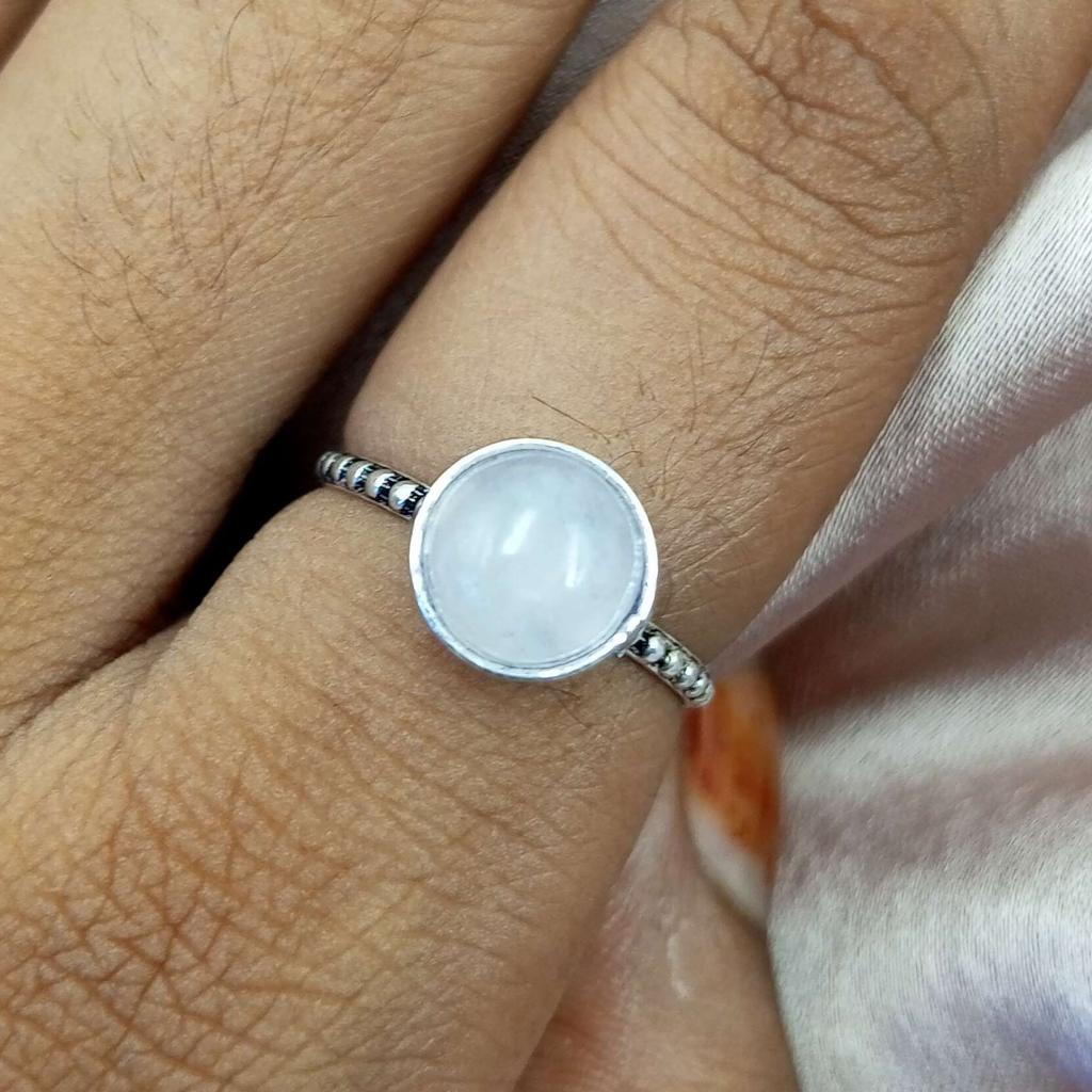 Ювелирное кольцо ручной работы с розовым кварцем и драгоценным камнем из стерлингового серебра 925 пробы PQY-IJ11921