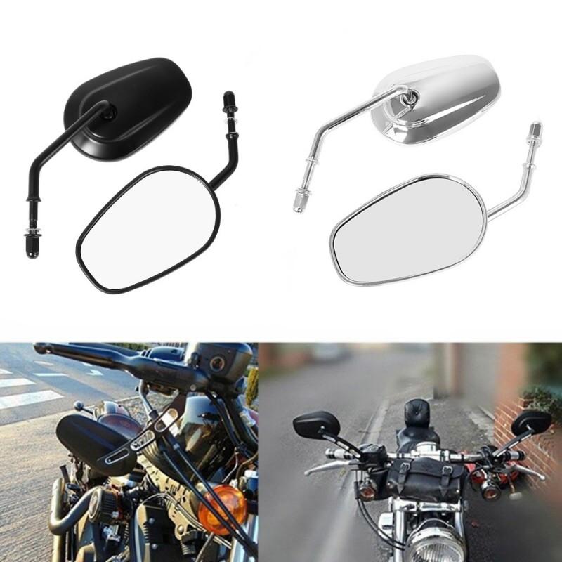 Aluminum Rearview Mirror Harley-Davidson Sportster 883 Custom Bike Chrome Black Vintage Style Motorcycle Side